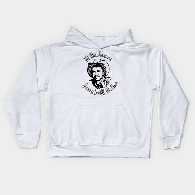 jerry jeff walker Kids Hoodie by Rundown